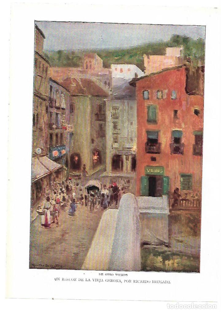 Collezionismo: A&Ntilde;O 1913 RECORTE PRENSA DIBUJO LAMINA PICTORICA RICARDO BRUGADA UN RINCON DE LA VIEJA GERONA GIRONA