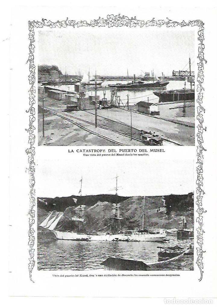 Colecionismo: A&Ntilde;O 1913 RECORTE PRENSA CATASTROFE PUERTO EL MUSEL ASTURIAS EXPLOSION DE DINAMITA