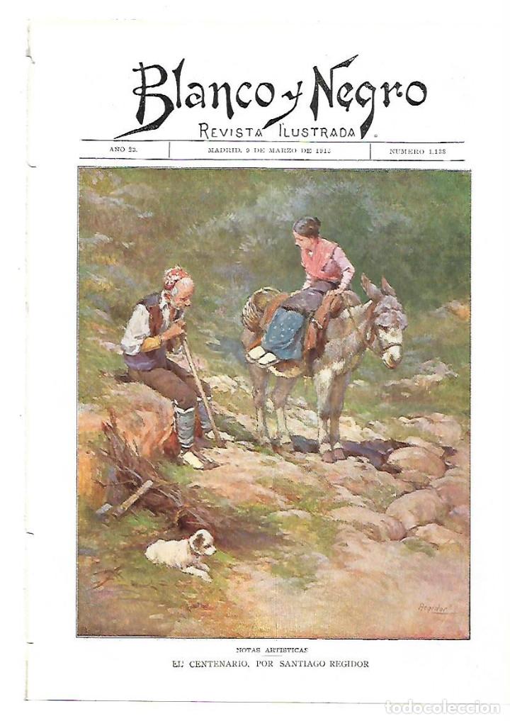 Coleccionismo: A&Ntilde;O 1913 RECORTE PRENSA DIBUJO LAMINA PICTORICA EL CENTENARIO POR SANTIAGO REGIDOR