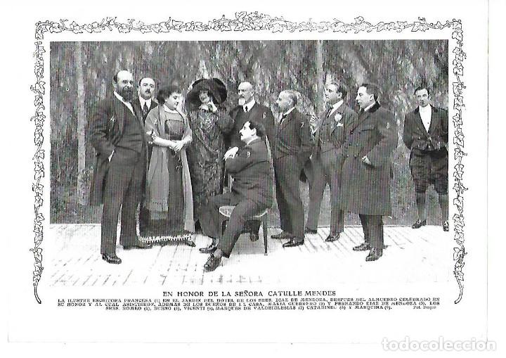 Colecionismo: A&Ntilde;O 1913 RECORTE PRENSA ALMUERZO EN HONOR A CATULLE MENDES ESCRITORA FRANCESA