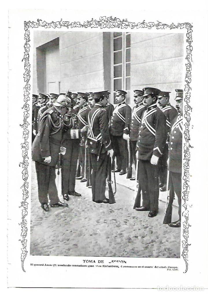 Coleccionismo: A&Ntilde;O 1913 RECORTE PRENSA TOMA POSESION GENERAL AZNAR COMANDANTE GENERAL CUERPO DE ALABARDEROS