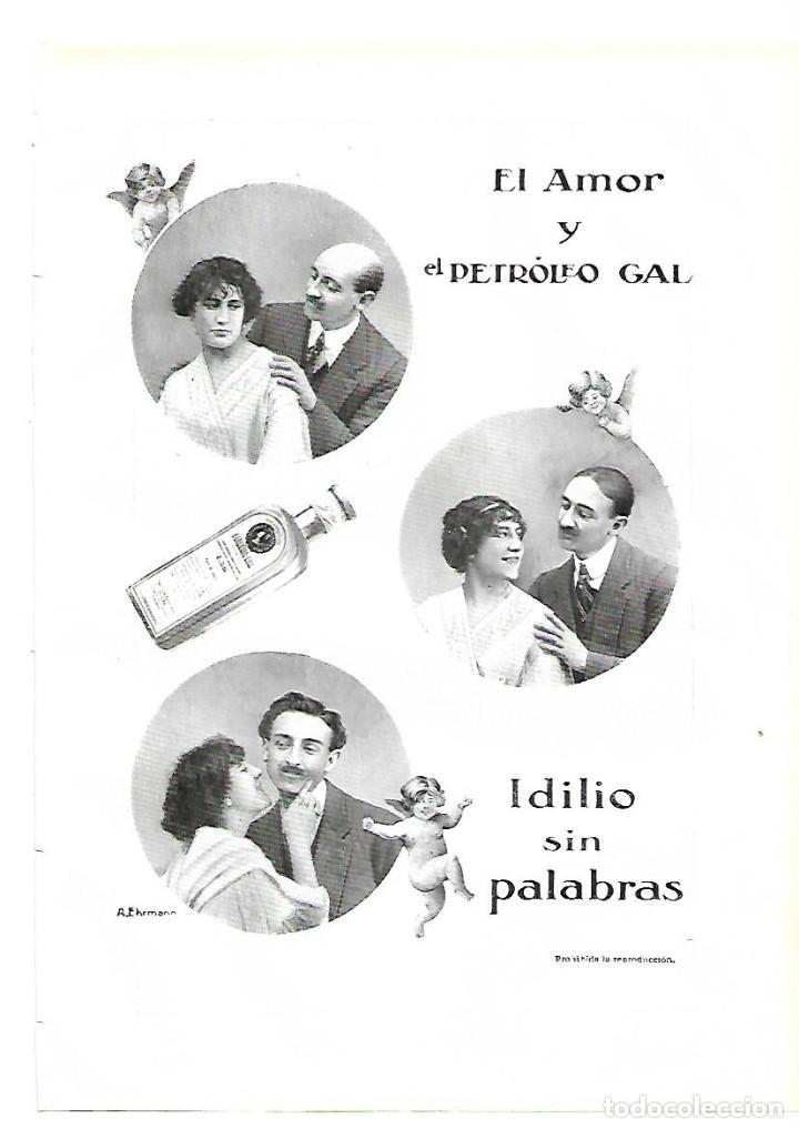Coleccionismo: A&Ntilde;O 1913 RECORTE PRENSA PUBLICIDAD PETROLEO GAL PARA EL CABELLO
