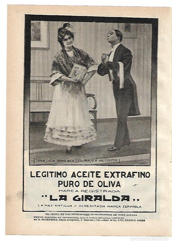 Coleccionismo: A&Ntilde;O 1913 RECORTE PRENSA PUBLICIDAD ACEITE EXTRAFINO PURO DE OLIVA LA GIRALDA