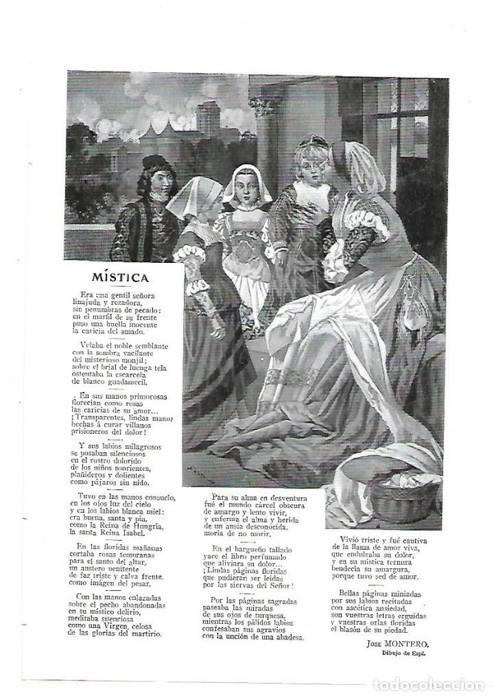 Collectionnisme: A&Ntilde;O 1913 RECORTE PRENSA POESIA MISTICA POR JOSE MONTERO DIBUJO DE ESPI ILUSTRACION