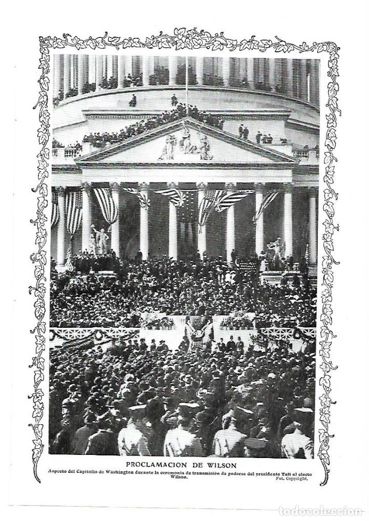 Coleccionismo: A&Ntilde;O 1913 RECORTE PRENSA PROCLAMACION DE WILSON PRESIDENTE DE LOS ESTADOS UNIDOS