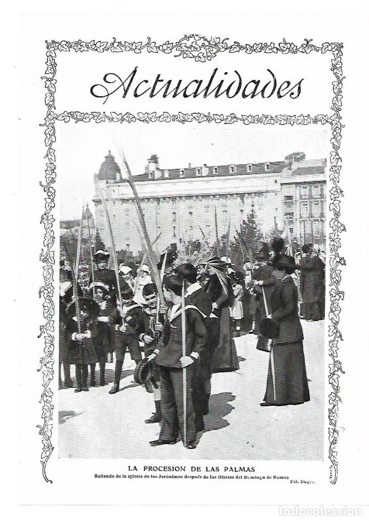 Colecionismo: A&Ntilde;O 1913 RECORTE PRENSA PROCESION DE LAS PALMAS DOMINGO DE RAMOS LOS JERONIMOS MADRID