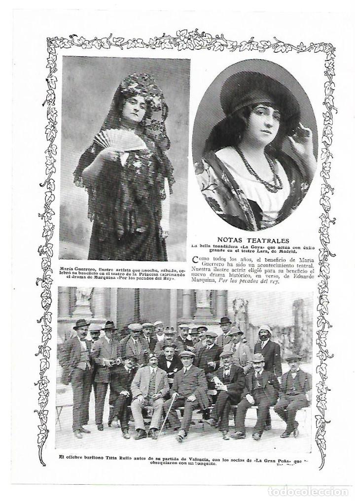 Coleccionismo: A&Ntilde;O 1913 RECORTE PRENSA MUSICA BARITONO TITTA RUFFO SOCIOS DE LA GRAN PE&Ntilde;A BANQUETE HOMENAJE