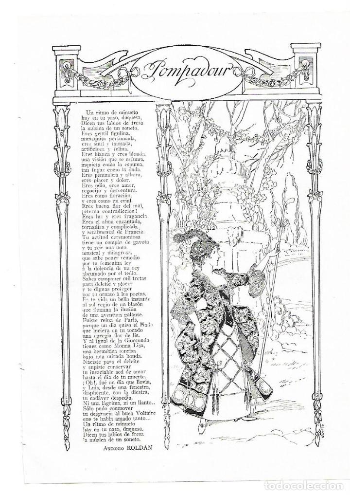 Collezionismo: A&Ntilde;O 1913 RECORTE PRENSA POESIA POMPADOUR POR ANTONIO ROLDAN DIBUJO VARELA ILUSTRACION