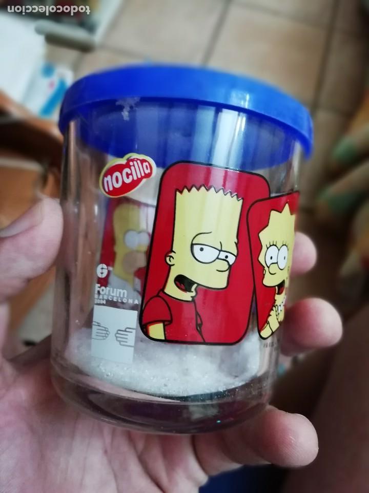 Coleccionismo: Antiguo vaso nocilla promocion los simpsons forum barcelona 2004 serrigrafia vacio tapa plastico