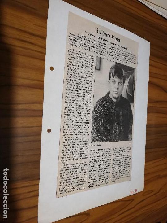 Collectionnisme: HERIBERTO MUELA. SEMBLANZA. EXTRAIDA DE PERI&Oacute;DICO Y PEGADA EN UN FOLIO. BUEN ESTADO. RARO