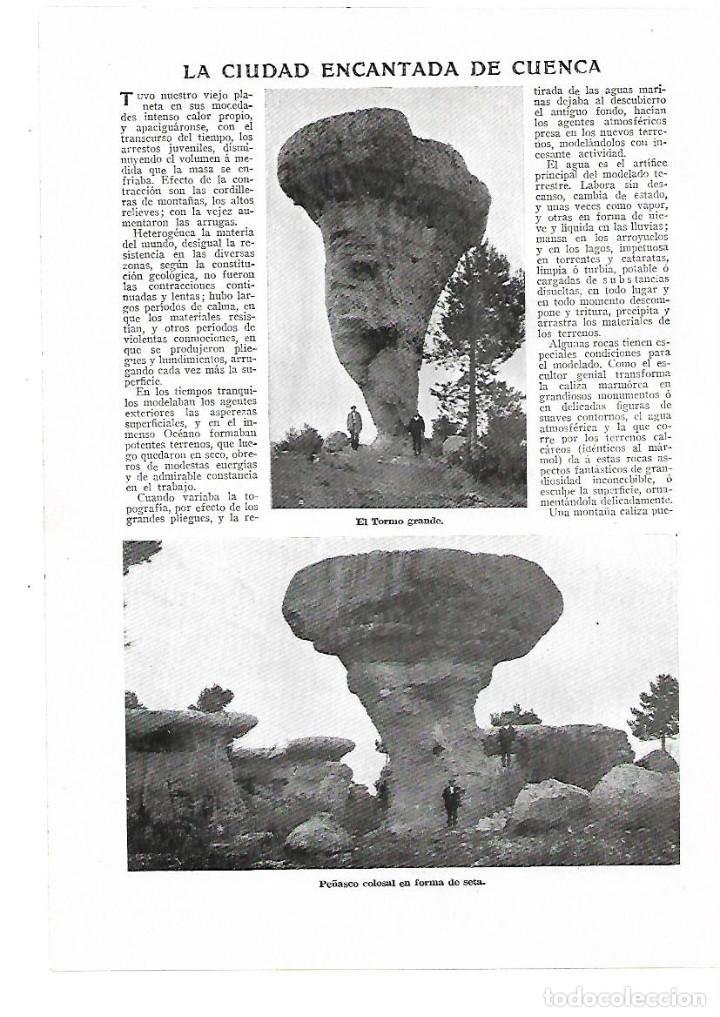 Collezionismo: A&Ntilde;O 1913 RECORTE PRENSA CUENCA CIUDAD ENCANTADA TORMO GRANDE PUENTE ENTRADA ANFITEATRO