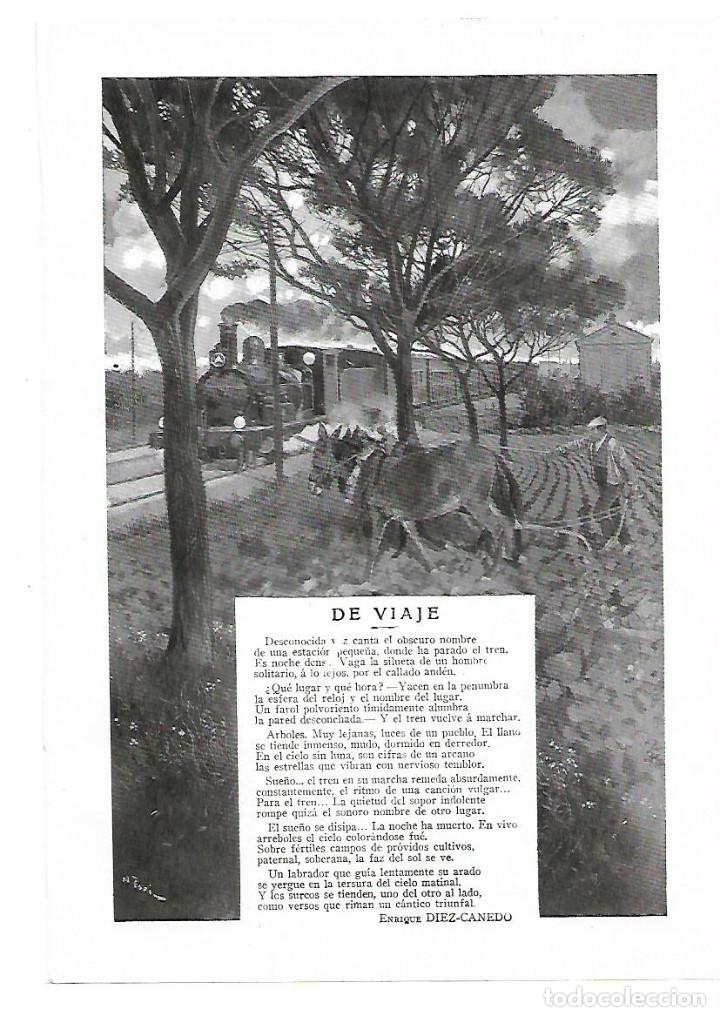 Collezionismo: A&Ntilde;O 1913 RECORTE PRENSA POESIA DE VIAJE POR ENRIQUE DIEZ CANEDO DIUJO ESPI ILUSTRACION