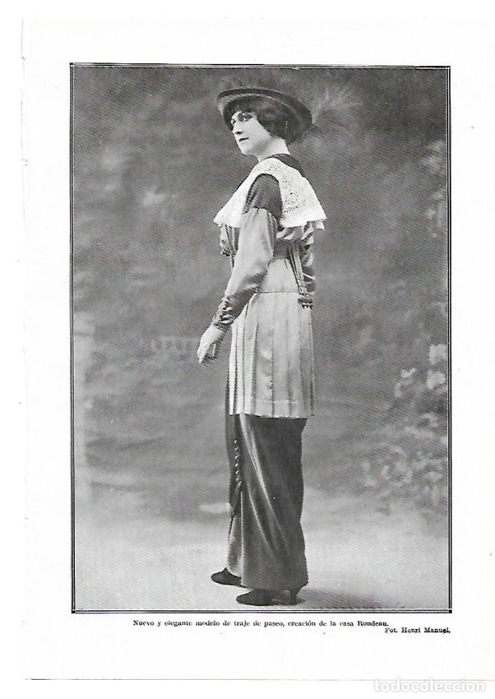 Collectionnisme: A&Ntilde;O 1913 RECORTE PRENSA MODA TRAJE DE PASEO CREACION DE LA CASA RONDEAU