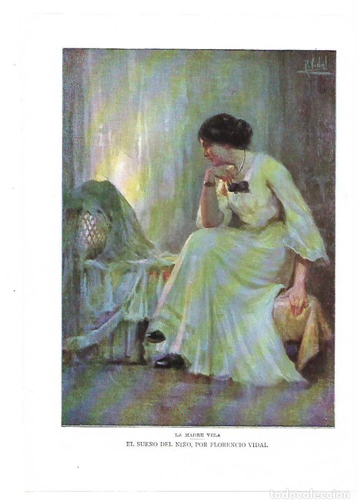 Collectionnisme: A&Ntilde;O 1913 RECORTE PRENSA PINTURA LAMINA REPRODUCCION FLORENCIO VIDAL EL SUE&Ntilde;O DEL NI&Ntilde;O