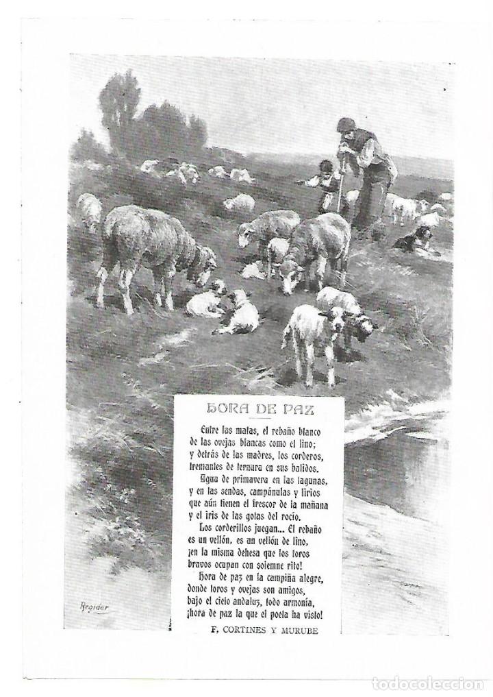 Colecionismo: A&Ntilde;O 1913 RECORTE PRENSA POESIA HORA DE PAZ POR CORTINES Y MURUBE DIBUJO REGIDOR ILUSTRACION
