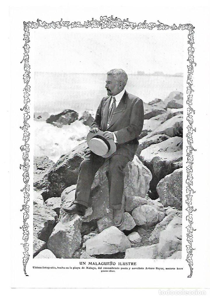 Colecionismo: A&Ntilde;O 1913 RECORTE PRENSA ULTIMA FOTOGRAFIA DE ARTURO REYES MALAGA MALAGUE&Ntilde;O ILUSTRE POESIA NOVELISTA
