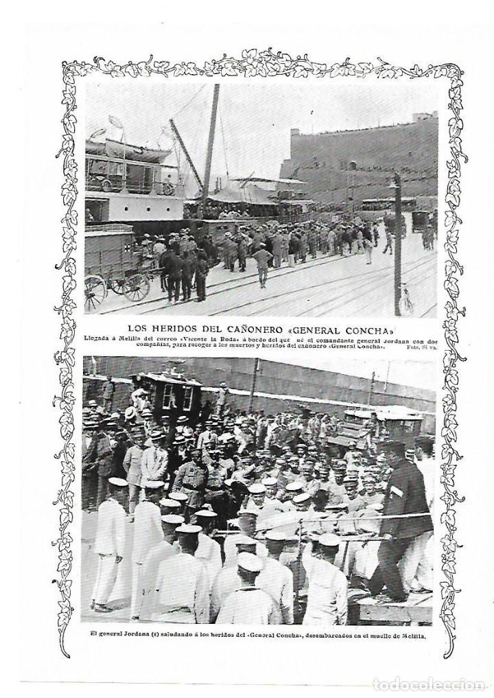 Colecionismo: A&Ntilde;O 1913 RECORTE PRENSA GENERAL JORDANA DESEMBARCO MELILLA HERIDOS CA&Ntilde;ONERO GENERAL CONCHA