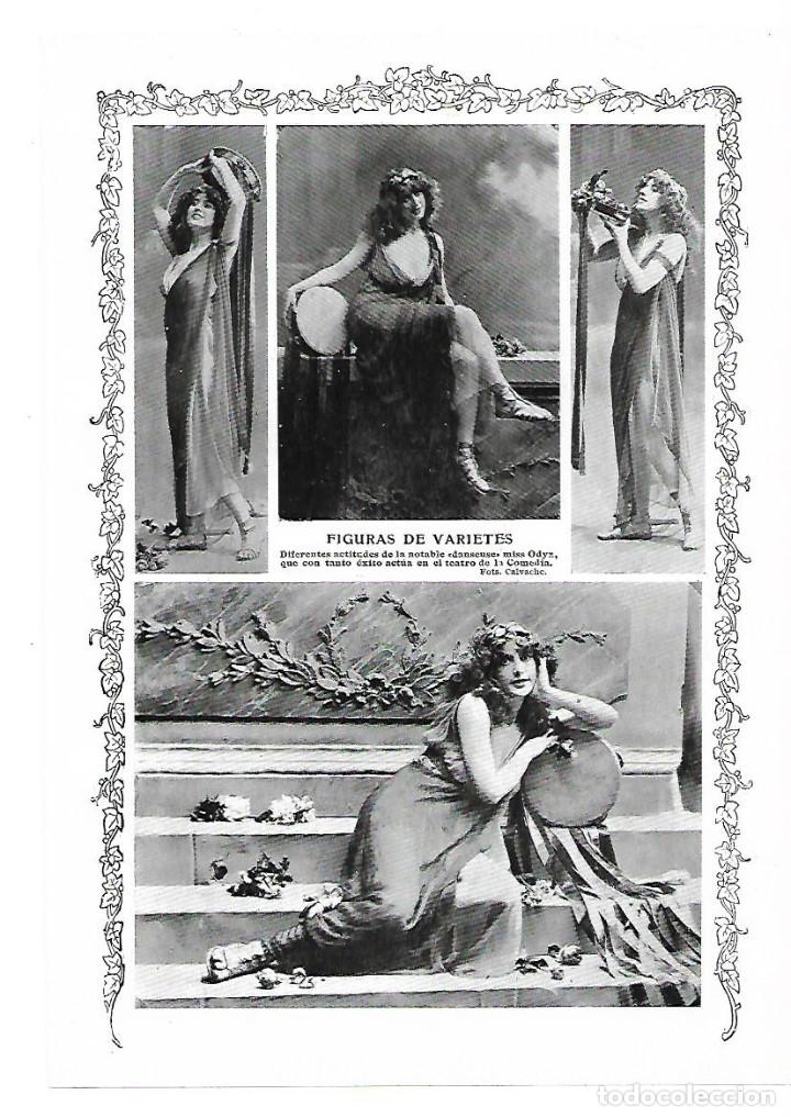 Collectionnisme: A&Ntilde;O 1913 RECORTE PRENSA TEATRO DE LA COMEDIA MISS ODYX VARIETES BAILARINA ESPECTACULO ARTISTA