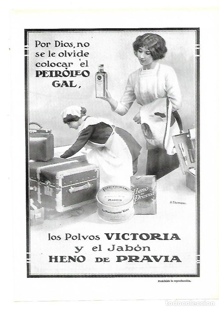 Colecionismo: A&Ntilde;O 1913 RECORTE PRENSA PUBLICIDAD PETROLEO GAL POLVOS VICTORIA JABOM HENO DE PRAVIA