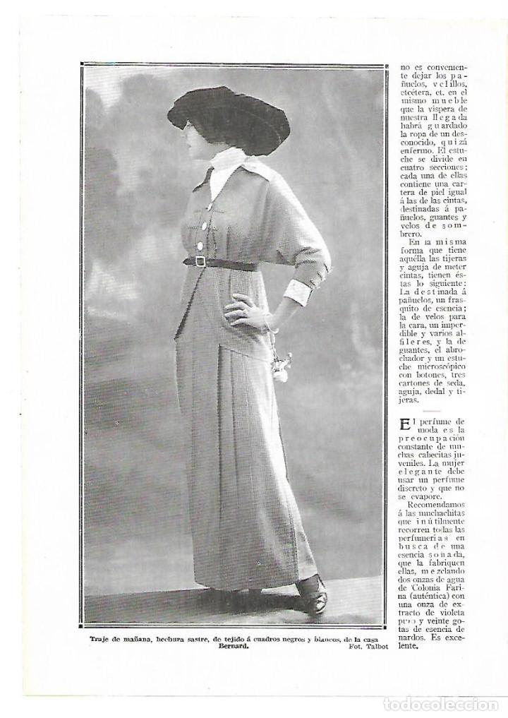 Collectionnisme: A&Ntilde;O 1913 RECORTE PRENSA MODA TRAJE DE MA&Ntilde;ANA CREACION DE LA CASA BERNARD