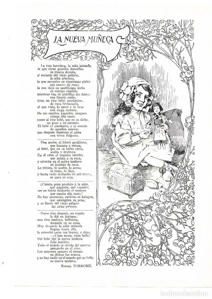 Collezionismo: A&Ntilde;O 1913 RECORTE PRENSA POESIA LA NUEVA MU&Ntilde;ECA RAFAEL TORROME DIBUJO VARELA ILUSTRACION