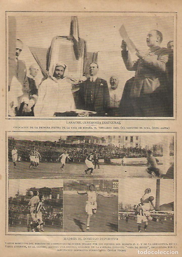 Collectionnisme: A&Ntilde;O 1924 RECORTE PRENSA LARACHE COLOCACION DE LA PRIMERA PIEDRA DE LA CASA DE ESPA&Ntilde;A ABELARDO AMIL