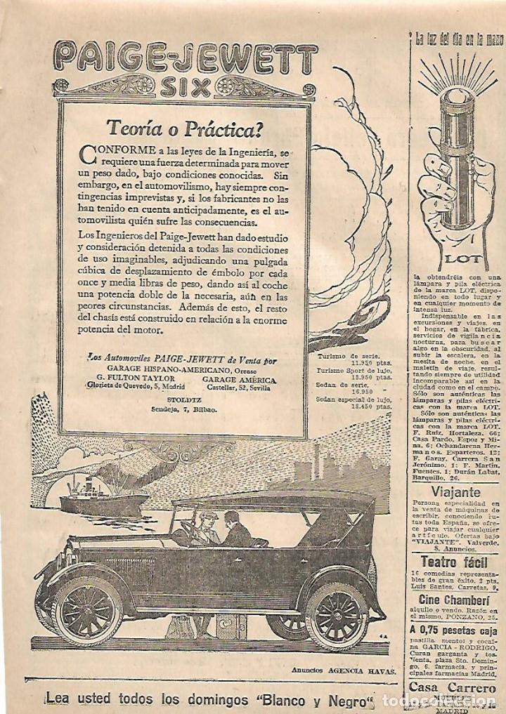 Coleccionismo: A&Ntilde;O 1924 RECORTE PRENSA PUBLICIDAD AUTOMOVIL COCHE PAIGE JEWETT PAIGE-JEWETT SIX