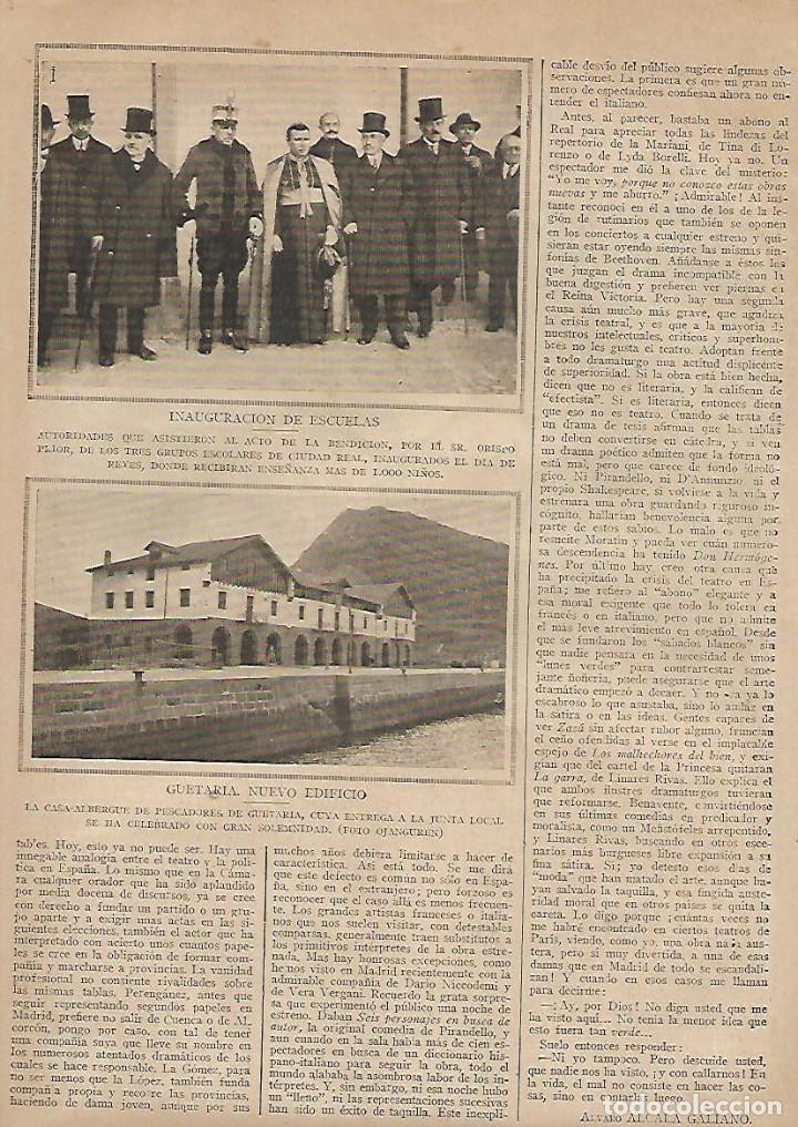 Collezionismo: A&Ntilde;O 1924 RECORTE PRENSA GUETARIA NUEVO EDIFICIO CASA ALBERGUE DE PESCADORES