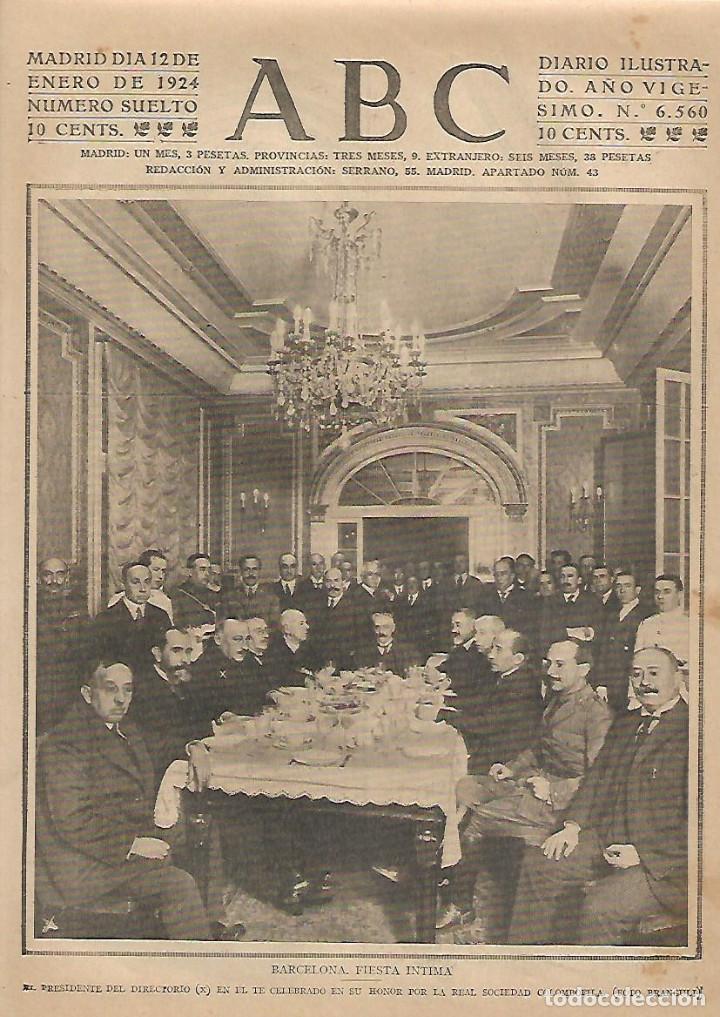 Collectionnisme: A&Ntilde;O 1924 RECORTE PRENSA TE  EN HONOR PRESIDENTE DEL DIRECTORIO REAL SOCIEDAD COLOMBOFILA BARCELONA
