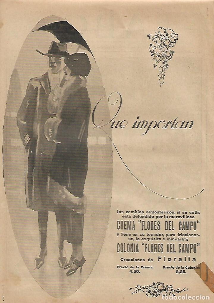 Colecionismo: A&Ntilde;O 1924 RECORTE PRENSA PUBLICIDAD CREMA COLONIA FLORES DEL CAMPO PERFUMERIA FLORALIA