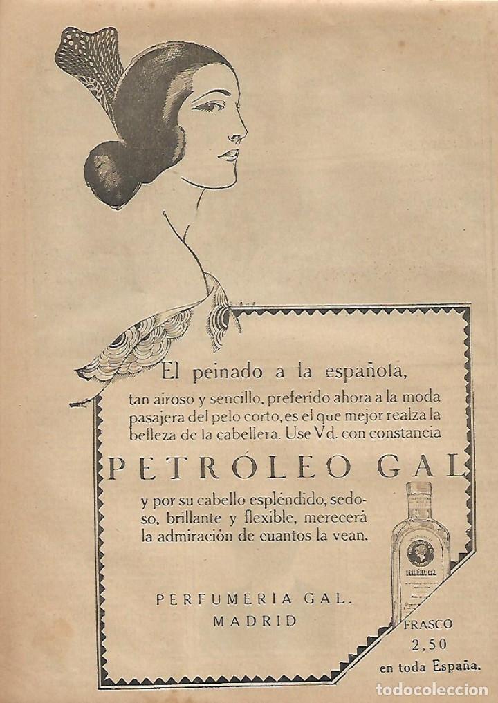 Coleccionismo: A&Ntilde;O 1924 RECORTE PRENSA PUBLICIDAD PETROLEO GAL PARA EL CABELLO PERFUMERIA GAL
