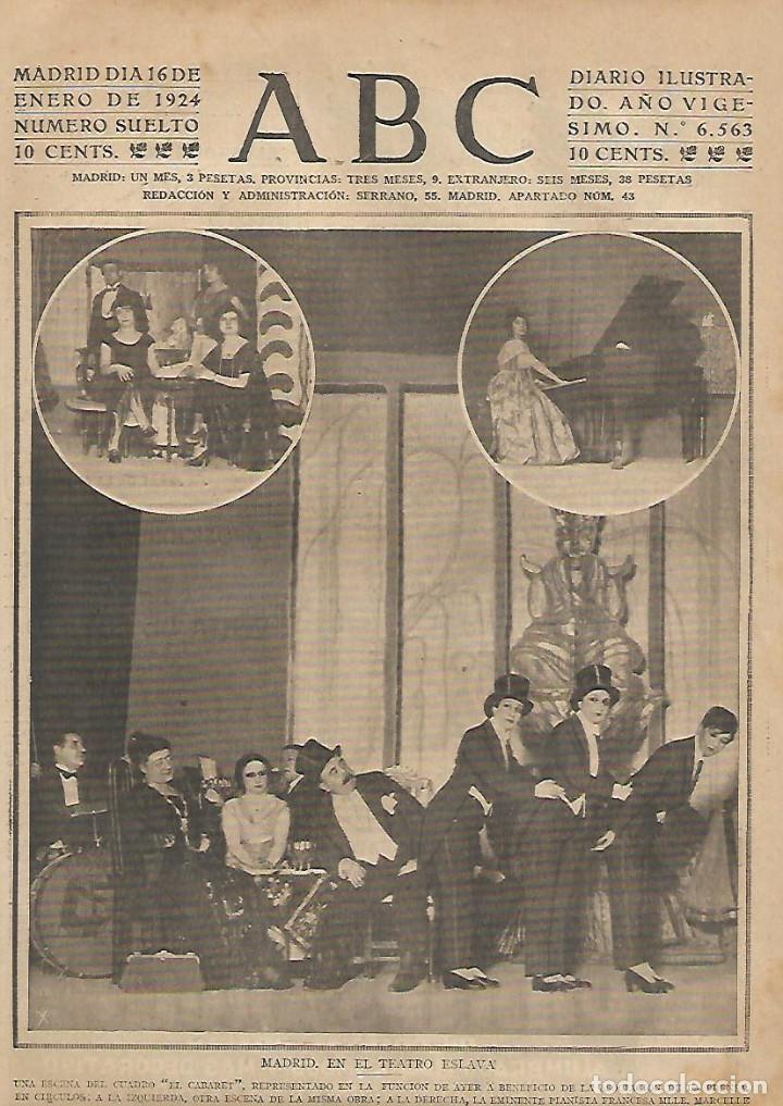 Coleccionismo: A&Ntilde;O 1924 RECORTE PRENSA TEATRO ESLAVA MADRID OBRA EL CABARET A BENEFICIO ASOCIACION DE LA PRENSA