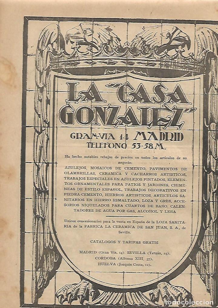 Coleccionismo: A&Ntilde;O 1924 RECORTE PRENSA PUBLICIDAD MADRID LA CASA GONZALEZ AZULEJOS CERAMICA MOSAICOS CEMENTO