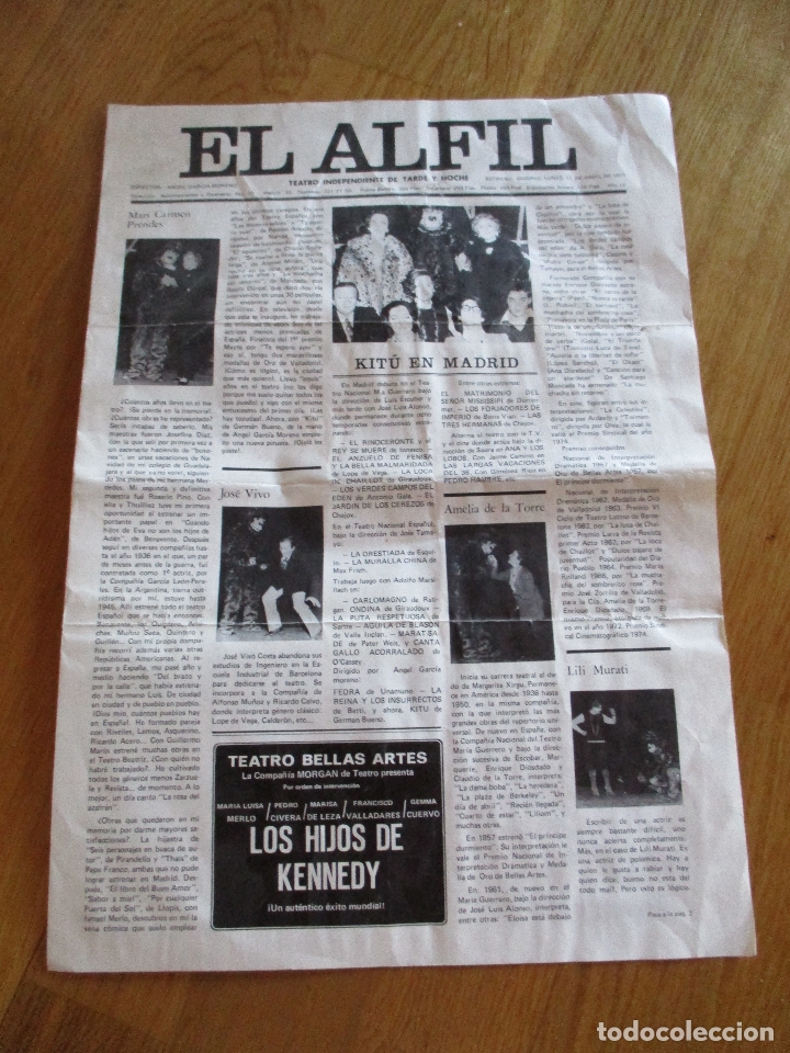 Coleccionismo: Programa de teatro. Teatro Alfil. 1977. - Foto 1
