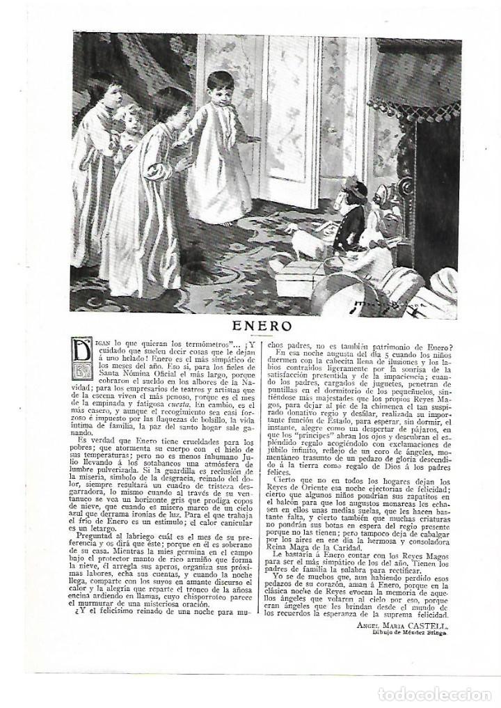 Collezionismo: A&Ntilde;O 1913 RECORTE PRENSA RELATO CORTO ENERO POR ANGEL MARIA CASTELL DIBUJO MENDEZ BRINGA ILUSTRACION