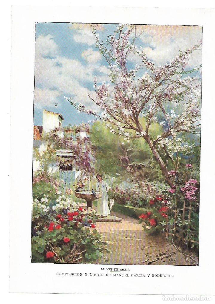 Collectionnisme: A&Ntilde;O 1913 RECORTE PRENSA PINTURA LAMINA DIBUJO COLOR EL MES DE ABRIL POR MANUEL GARCIA Y RODRIGUEZ