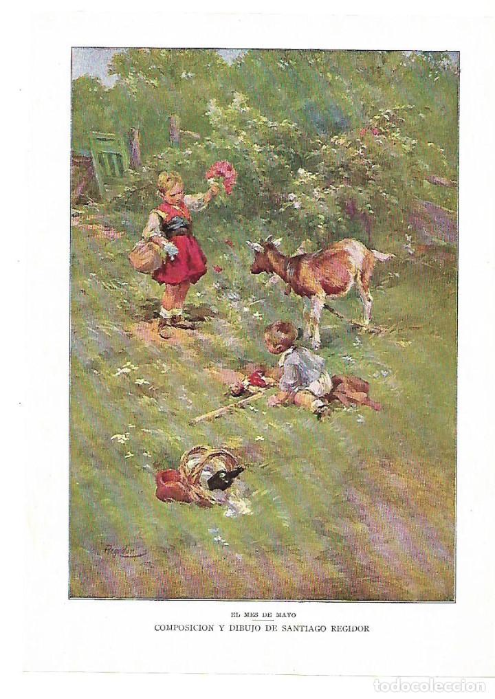 Collectionnisme: A&Ntilde;O 1913 RECORTE PRENSA PINTURA LAMINA DIBUJO COLOR EL MES DE MAYO POR SANTIAGO REGIDOR