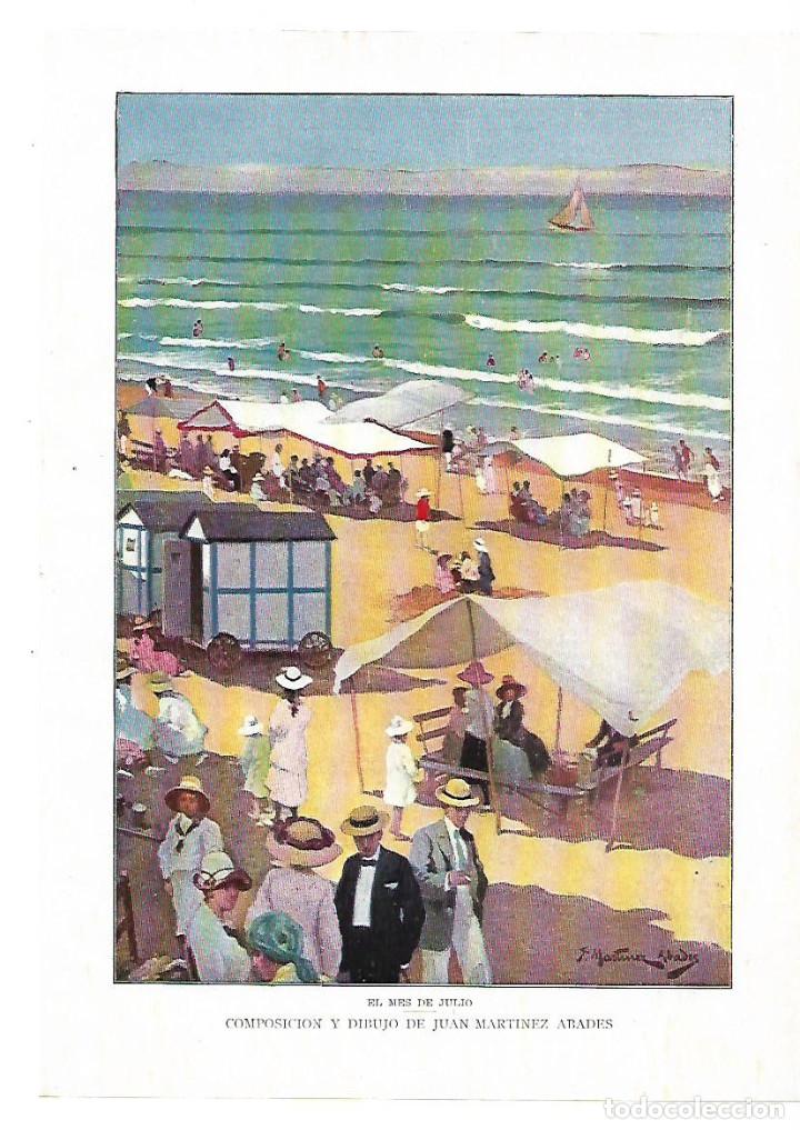 Collecting paper: A&Ntilde;O 1913 RECORTE PRENSA PINTURA LAMINA DIBUJO COLOR EL MES DE JULIO POR JUAN MARTINEZ ABADES