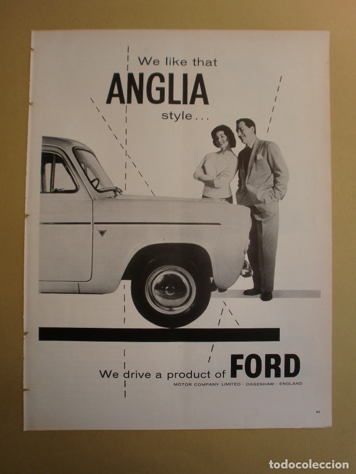 Coleccionismo: FORD ANGLIA DAGENHAM ENGLAND - HOJA PRENSA ORIGINAL 22 JUNIO 1959