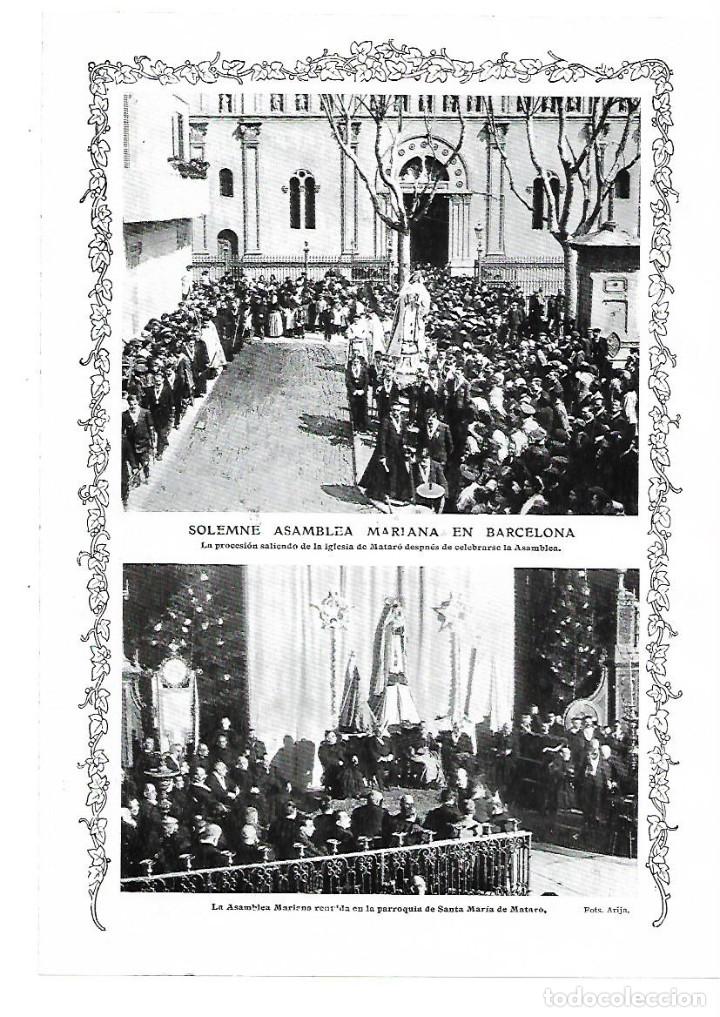 Collectionnisme: A&Ntilde;O 1913 RECORTE PRENSA SOLEMNE ASAMBLEA MARIANA EN LA  IGLESIA DE SANTA MARIA DE MATARO