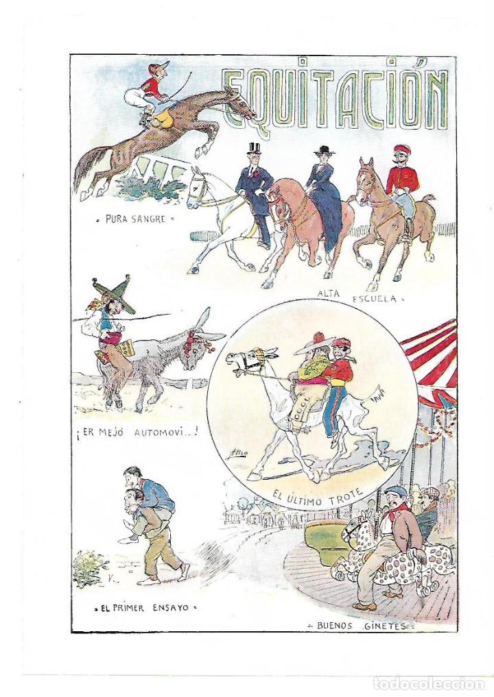Colecionismo: A&Ntilde;O 1913 RECORTE PRENSA HUMOR DIBUJO EQUITACION POR ARIZA PURA SANGRE ESCUELA TROTE