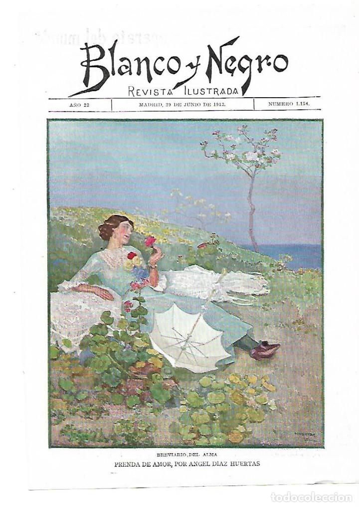 Collezionismo: A&Ntilde;O 1913 RECORTE PRENSA PINTURA LAMINA DIBUJO COLOR ANGEL DIAZ HUERTAS PRENDA DE AMOR
