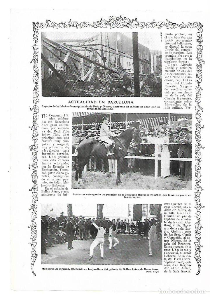 Collezionismo: A&Ntilde;O 1913 RECORTE PRENSA BARCELONA INCENDIO FABRICA MAQUINARIA PUIG Y NEGRE