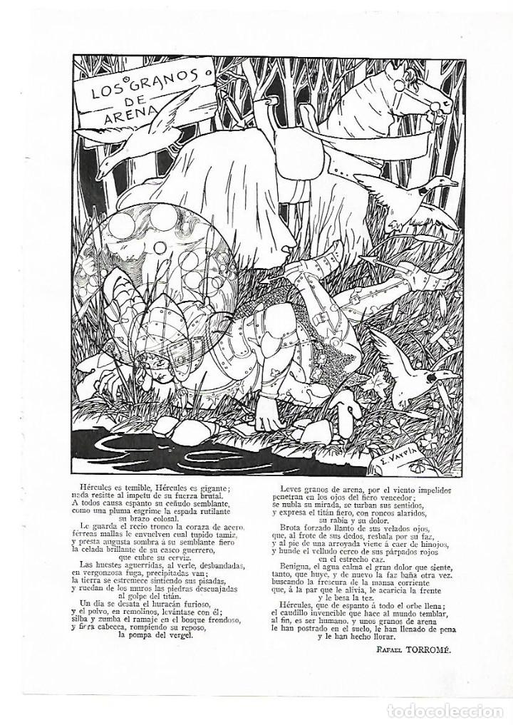 Collezionismo: A&Ntilde;O 1913 RECORTE PRENSA POESIA LOS GRANOS DE ARENA POR RAFAEL TORROME DIBUJO VARELA