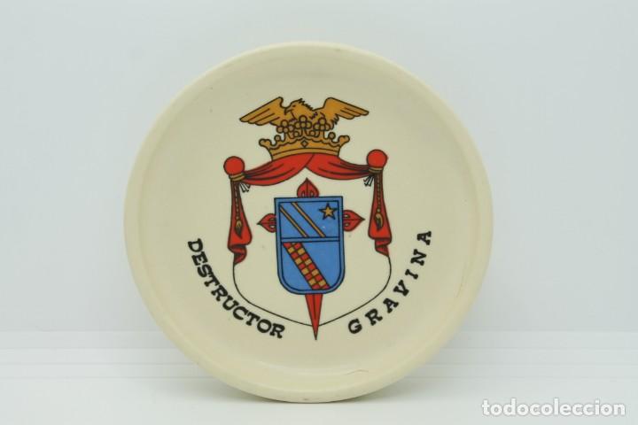 Coleccionismo: Plato cenicero porcelana DESTRUCTOR GRAVINA epoca Franco ashtray aschenbecher SOY.YO