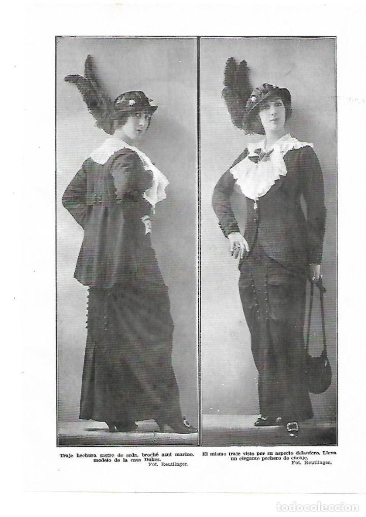 Coleccionismo: A&Ntilde;O 1913 RECORTE PRENSA MODA MUJER TRAJE HENCHURA SASTRE MODELO DE LA CASA DUKES