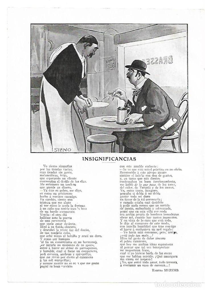 Collezionismo: A&Ntilde;O 1913 RECORTE PRENSA POESIA INSIGNIFICANCIAS POR RAMIRO BENITO DIBUJO SILENO ILUSTRACION