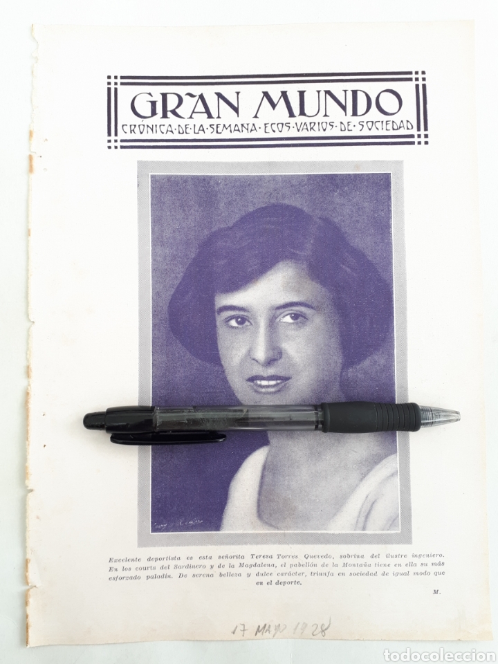Coleccionismo: SANTANDER. La se&ntilde;orita Teresa Torres Quevedo, deportista Monta&ntilde;esa. 1928