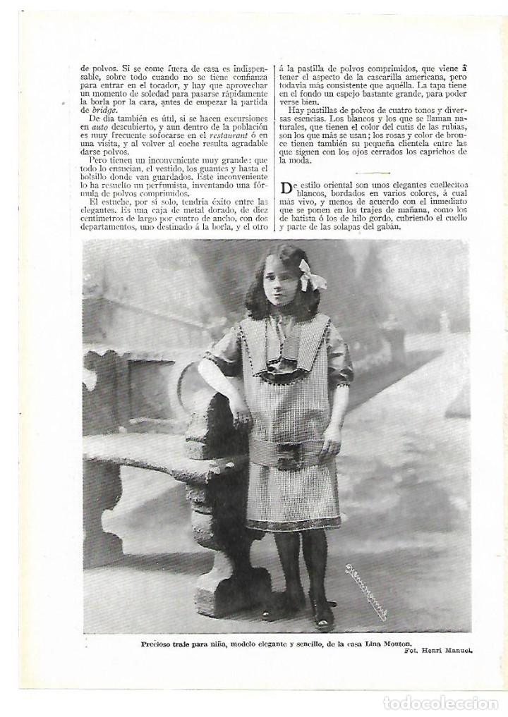 Coleccionismo: A&Ntilde;O 1913 RECORTE PRENSA MODA INFANTIL TRAJE PARA NI&Ntilde;A MODELO DE LA CASA LINA MONTON