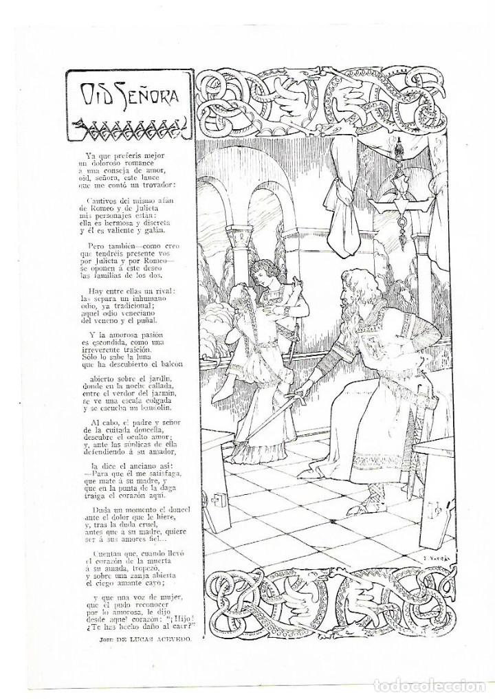 Collectionnisme: A&Ntilde;O 1913 RECORTE PRENSA POESIA OID SE&Ntilde;ORA POR JOSE DE LUCAS ACEVEDO DIBUJO VARELA ILUSTRACION